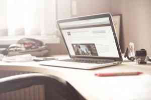 Macbook on desk